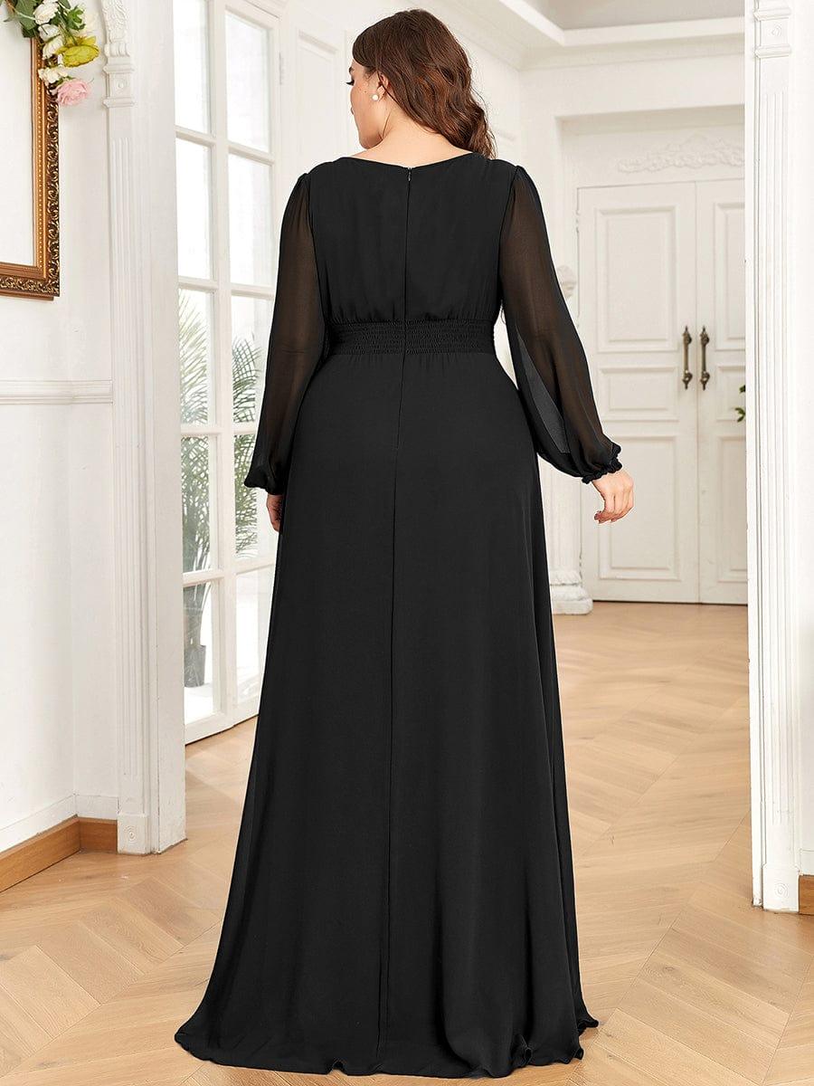 ever CELESTE|Long Sleeve Chiffon A-Line Empire Waist Formal Dress