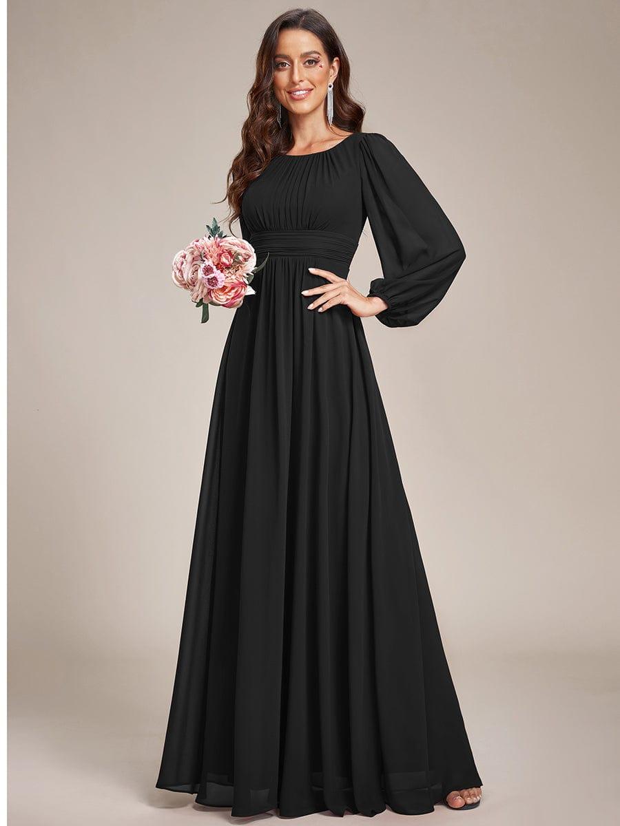 ever CELESTE|Long Sleeve Chiffon A-Line Empire Waist Formal Dress