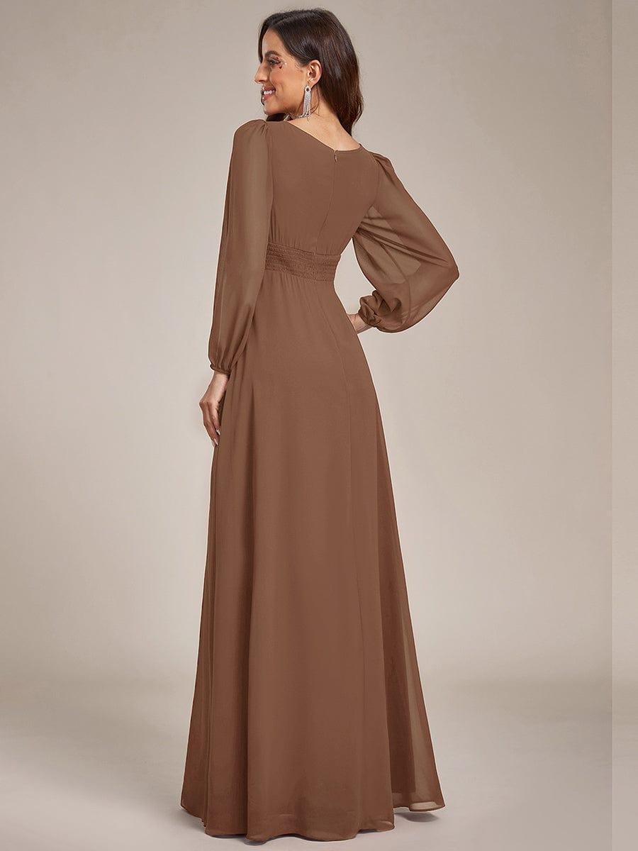 ever CELESTE|Long Sleeve Chiffon A-Line Empire Waist Formal Dress