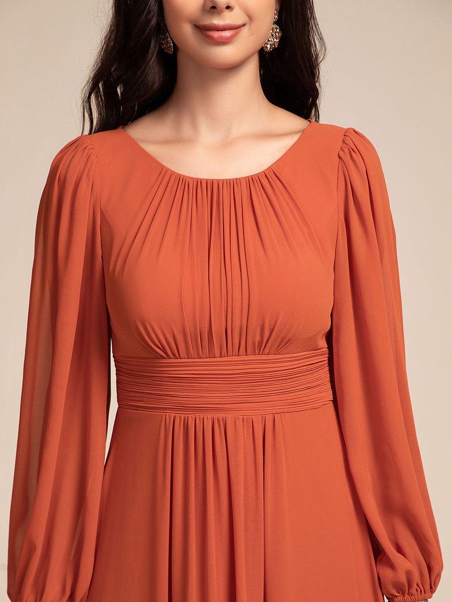 ever CELESTE|Long Sleeve Chiffon A-Line Empire Waist Formal Dress