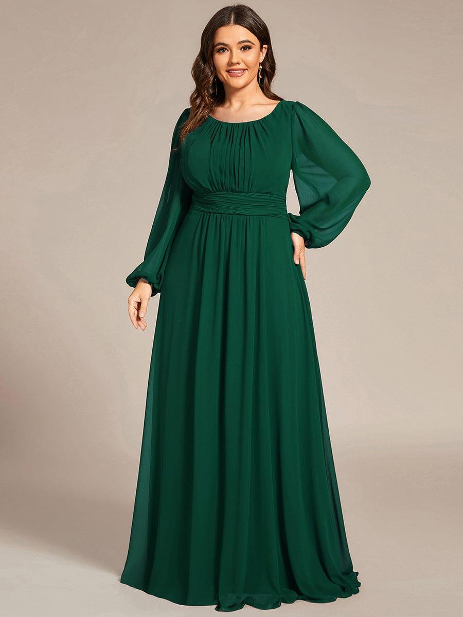 ever CELESTE|Long Sleeve Chiffon A-Line Empire Waist Formal Dress