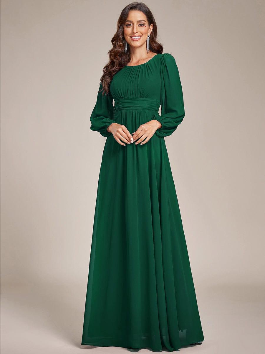 ever CELESTE|Long Sleeve Chiffon A-Line Empire Waist Formal Dress