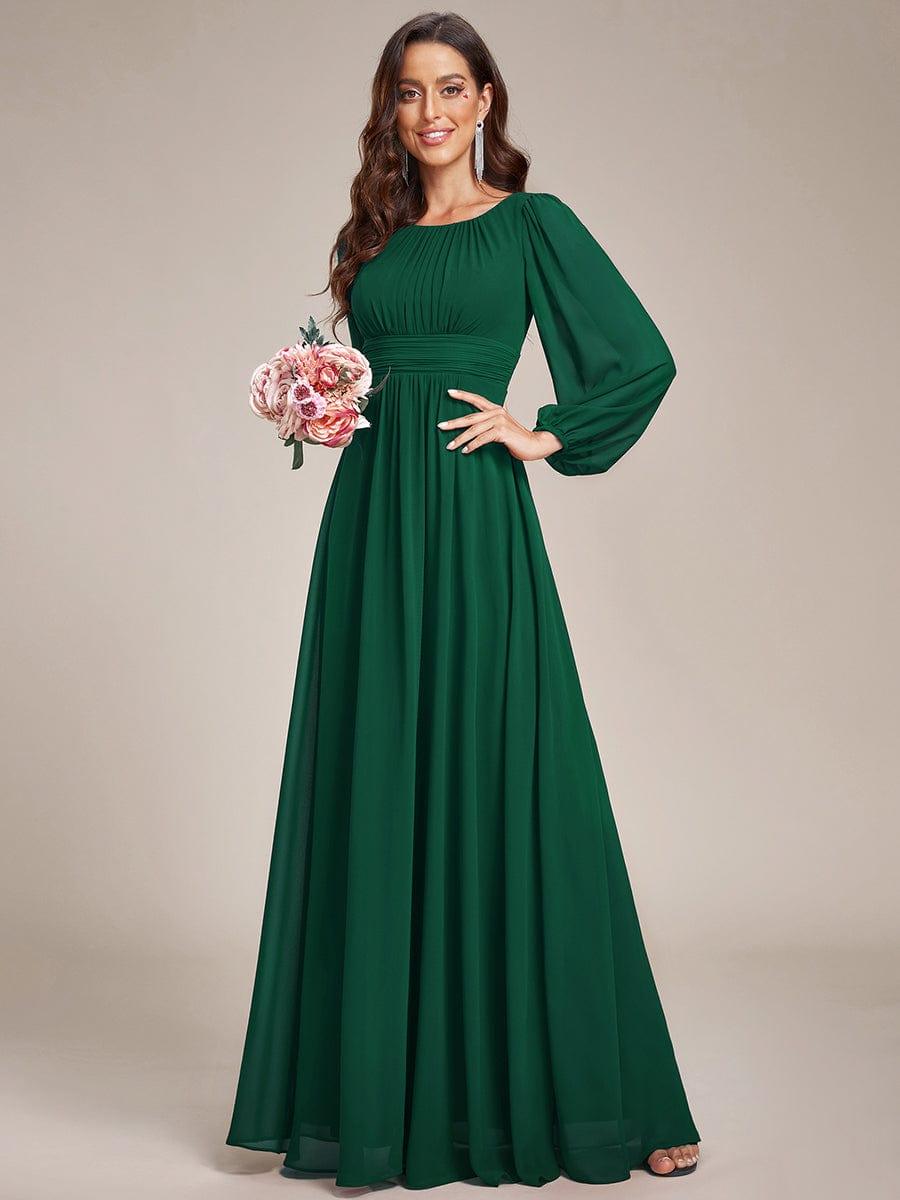 ever CELESTE|Long Sleeve Chiffon A-Line Empire Waist Formal Dress