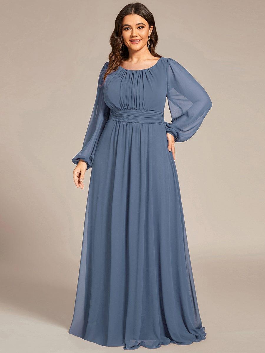 ever CELESTE|Long Sleeve Chiffon A-Line Empire Waist Formal Dress
