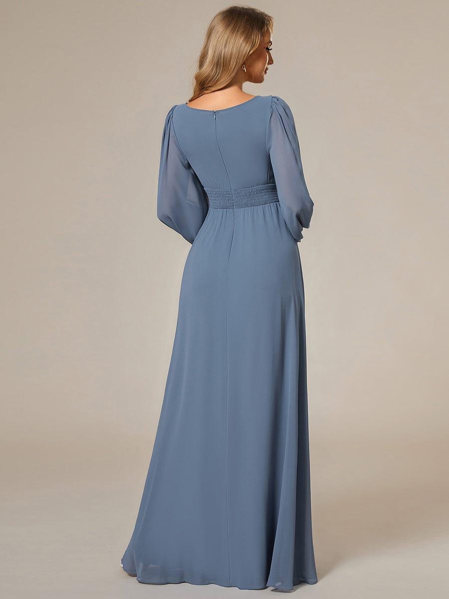 ever CELESTE|Long Sleeve Chiffon A-Line Empire Waist Formal Dress