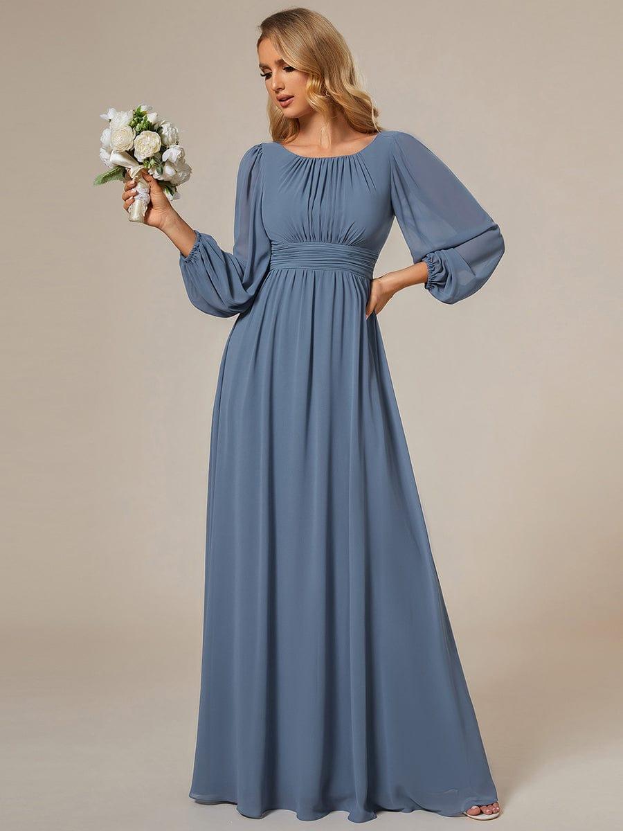 ever CELESTE|Long Sleeve Chiffon A-Line Empire Waist Formal Dress