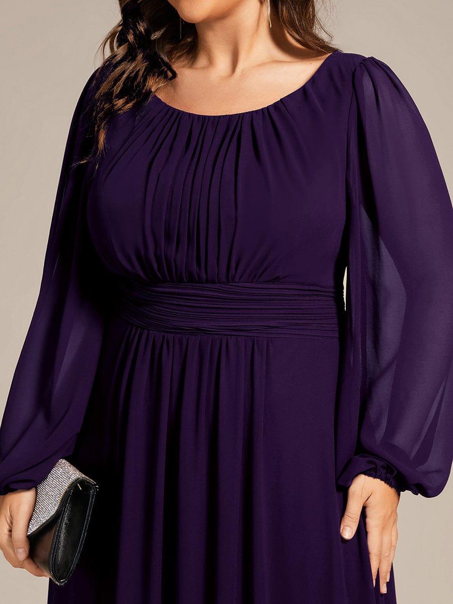ever CELESTE|Long Sleeve Chiffon A-Line Empire Waist Formal Dress