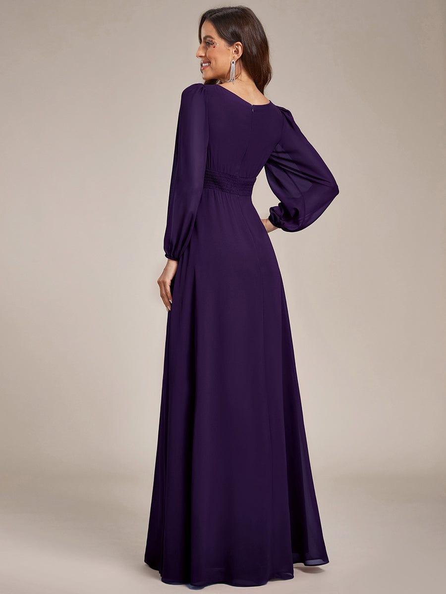 ever CELESTE|Long Sleeve Chiffon A-Line Empire Waist Formal Dress