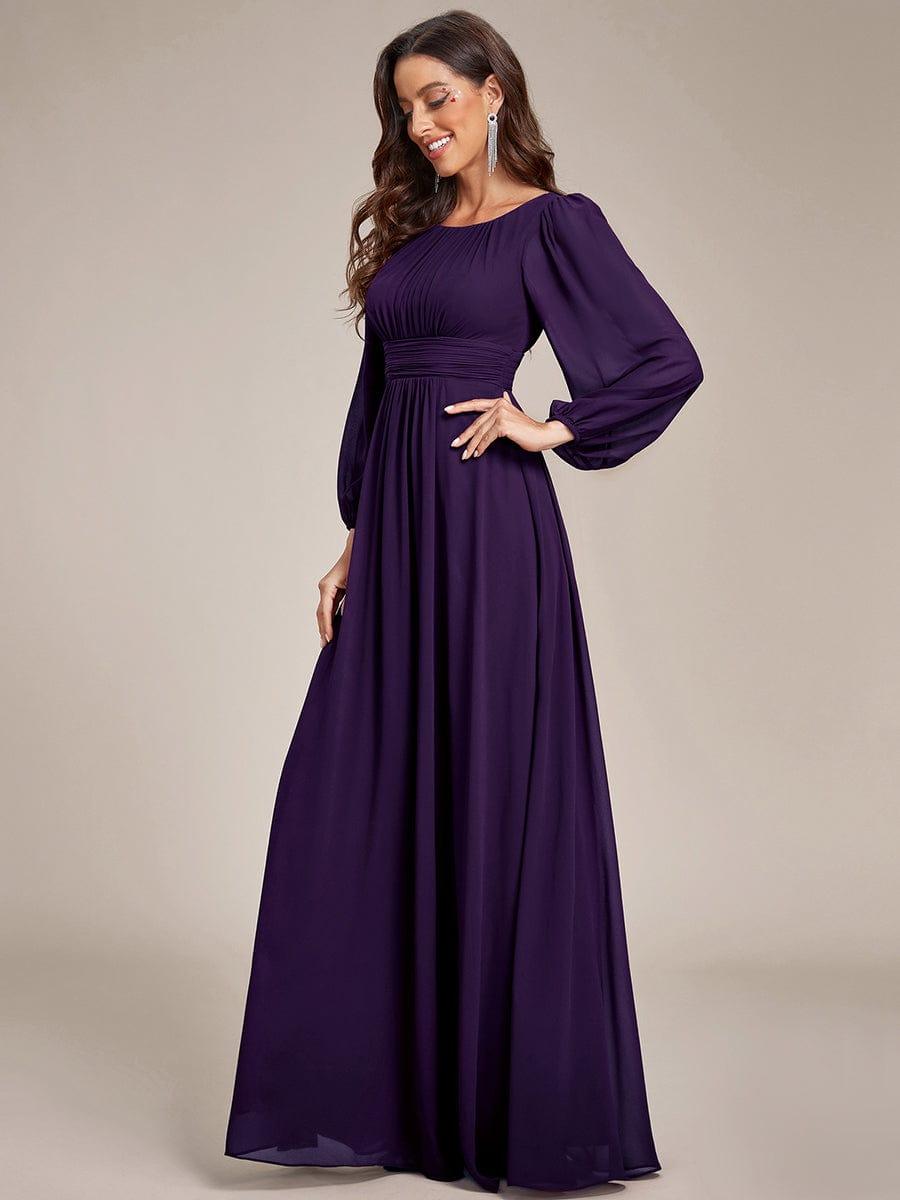 ever CELESTE|Long Sleeve Chiffon A-Line Empire Waist Formal Dress