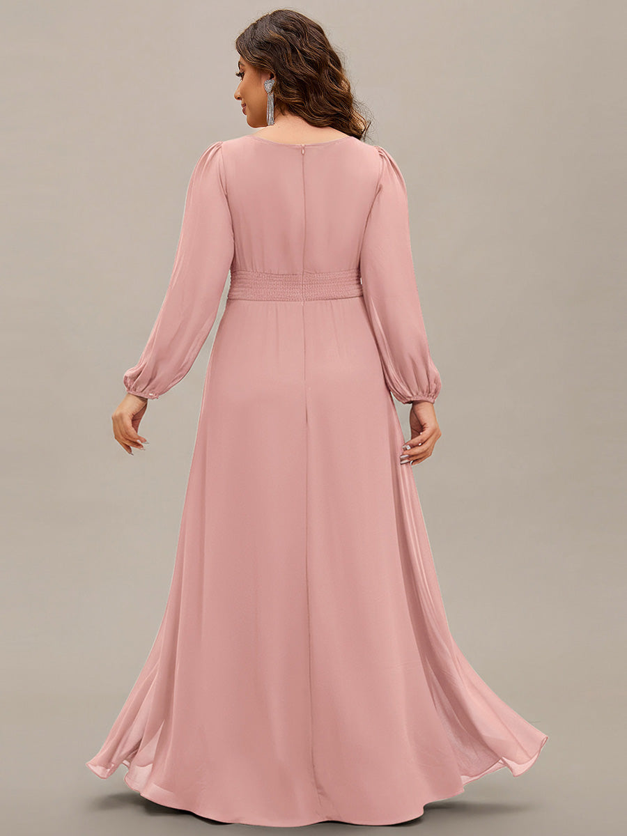 ever CELESTE|Chiffon Long Sleeve A-Line Round Neckline Formal Dress