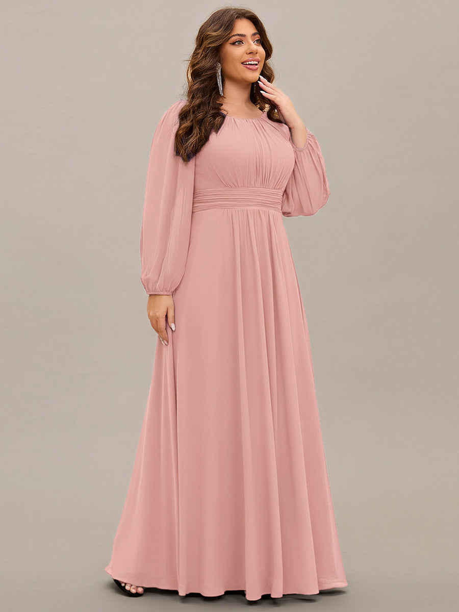 ever CELESTE|Chiffon Long Sleeve A-Line Round Neckline Formal Dress