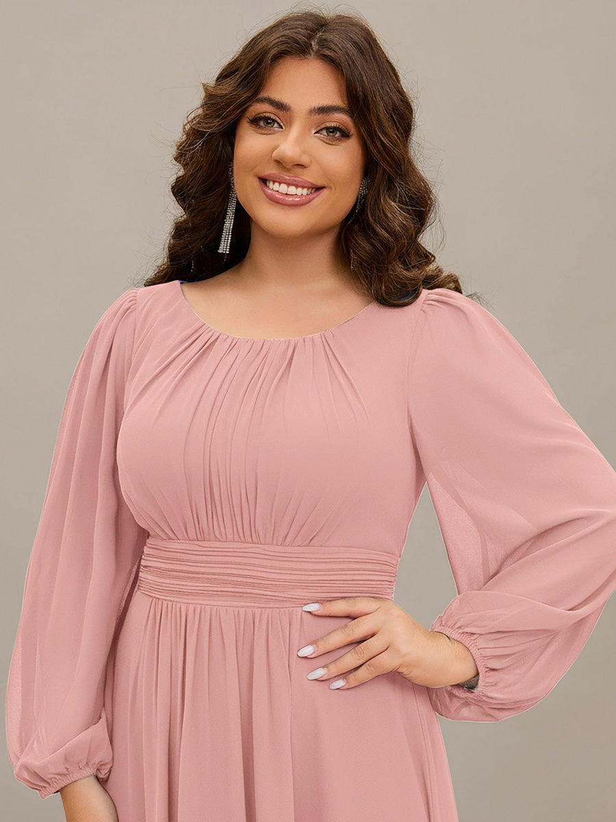 ever CELESTE|Chiffon Long Sleeve A-Line Round Neckline Formal Dress