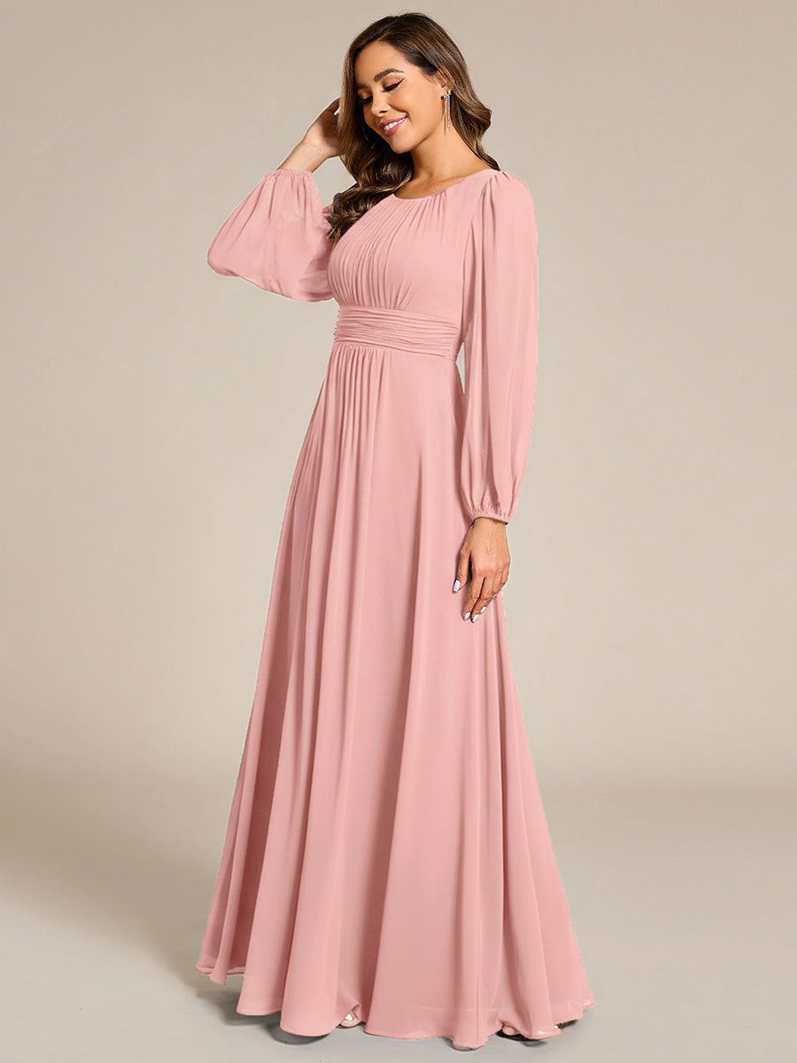 ever CELESTE|Chiffon Long Sleeve A-Line Round Neckline Formal Dress
