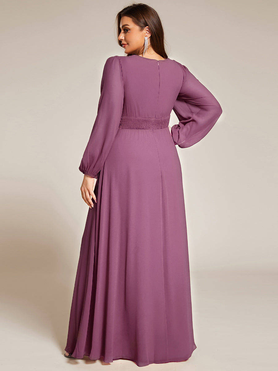 ever CELESTE|Chiffon Long Sleeve A-Line Round Neckline Formal Dress