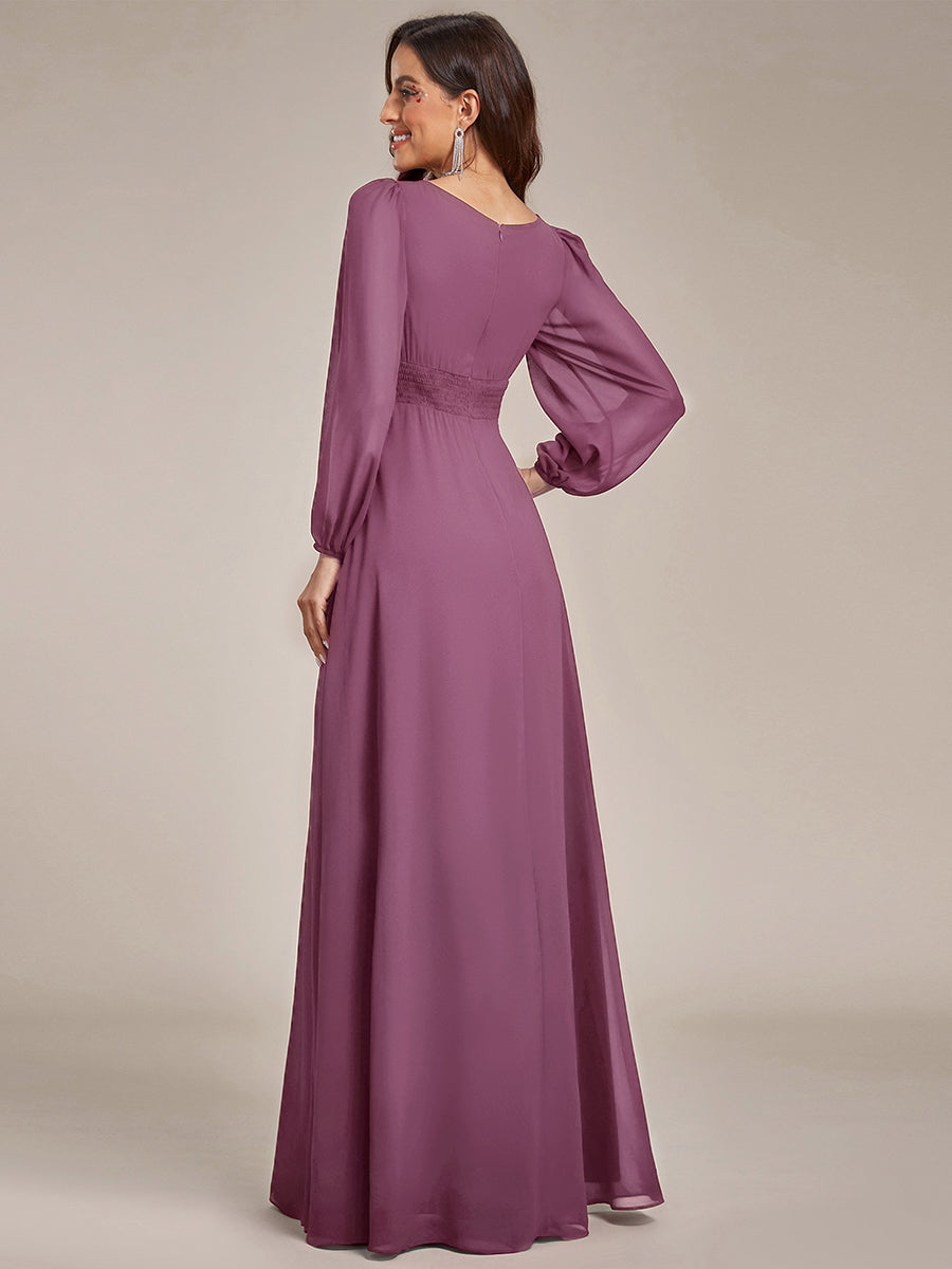 ever CELESTE|Chiffon Long Sleeve A-Line Round Neckline Formal Dress