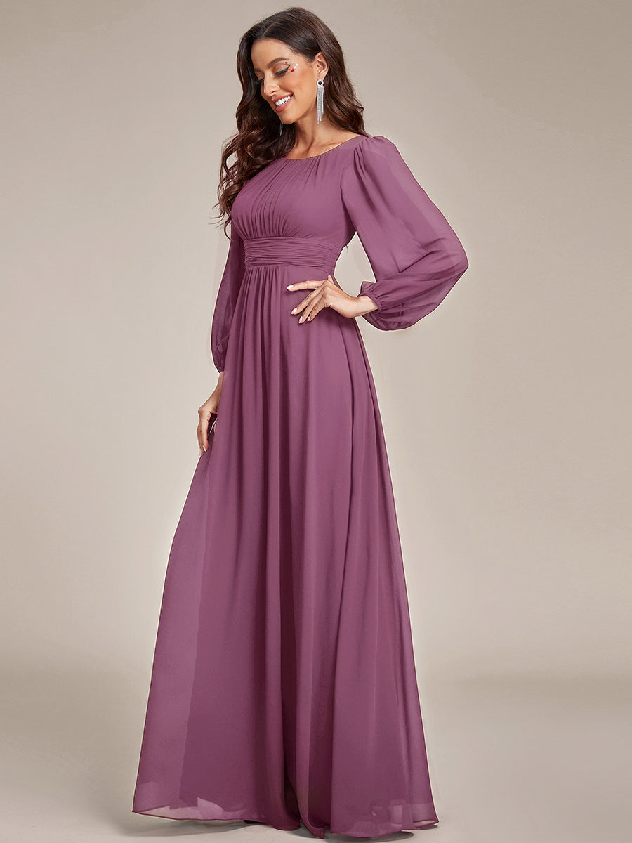 ever CELESTE|Chiffon Long Sleeve A-Line Round Neckline Formal Dress