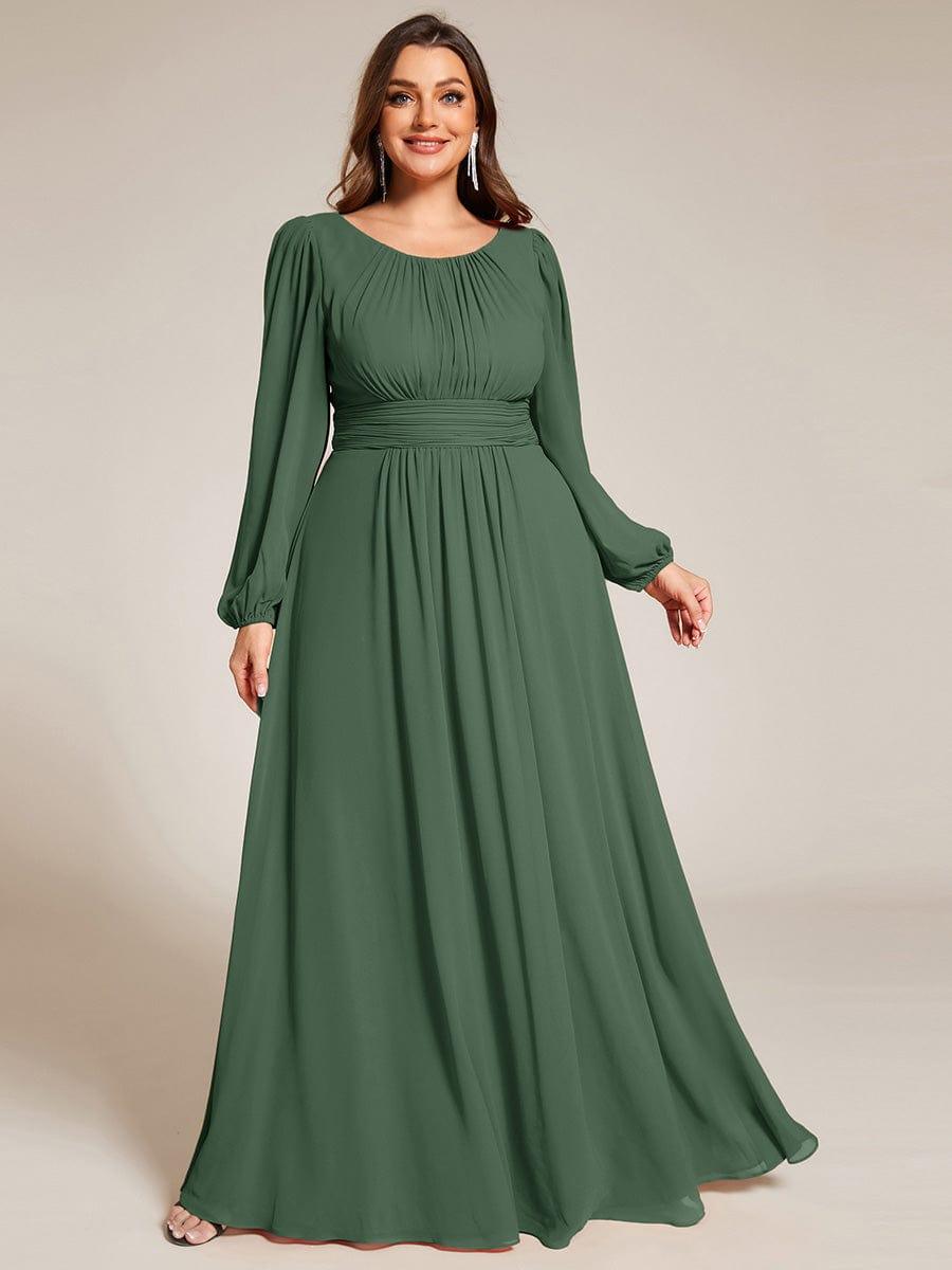 ever CELESTE|Long Sleeve Chiffon A-Line Empire Waist Formal Dress