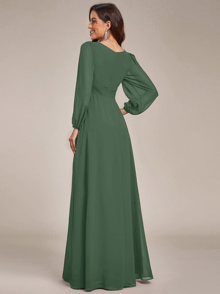 ever CELESTE|Long Sleeve Chiffon A-Line Empire Waist Formal Dress