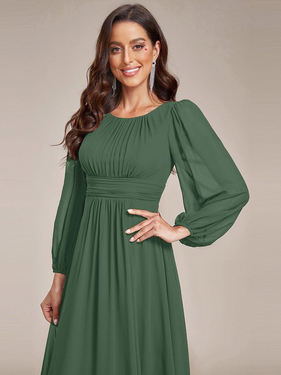 ever CELESTE|Long Sleeve Chiffon A-Line Empire Waist Formal Dress