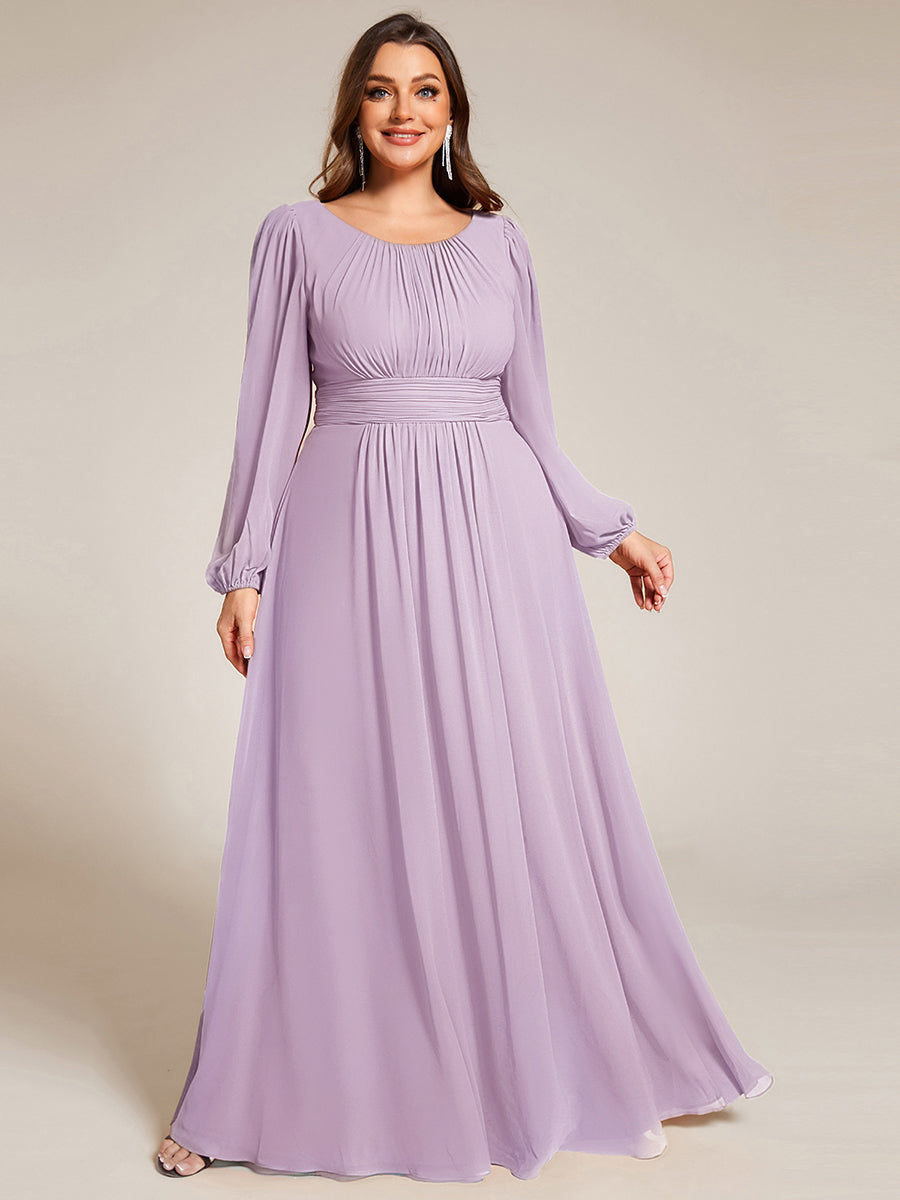 ever CELESTE|Chiffon Long Sleeve A-Line Round Neckline Formal Dress
