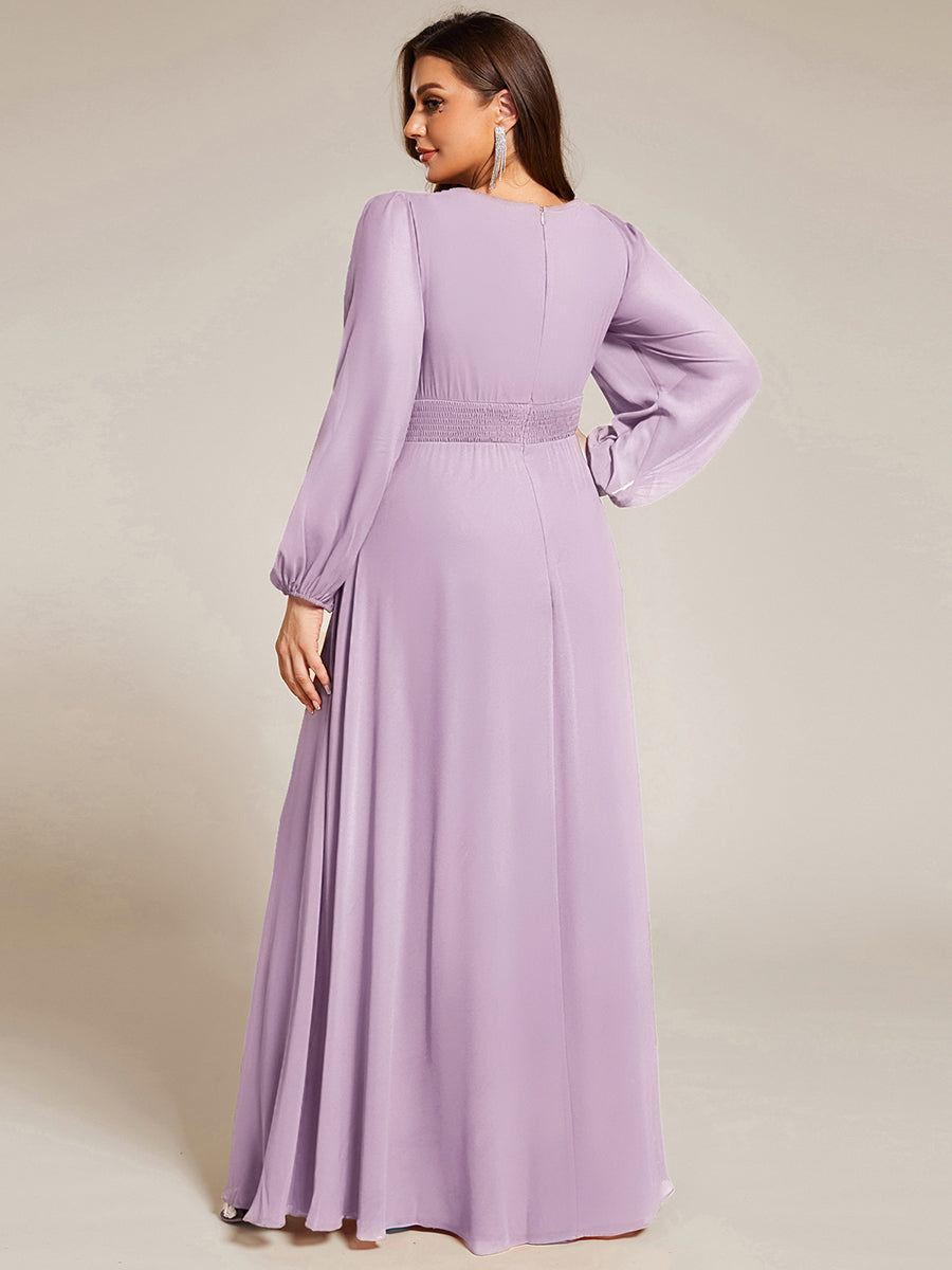 ever CELESTE|Chiffon Long Sleeve A-Line Round Neckline Formal Dress