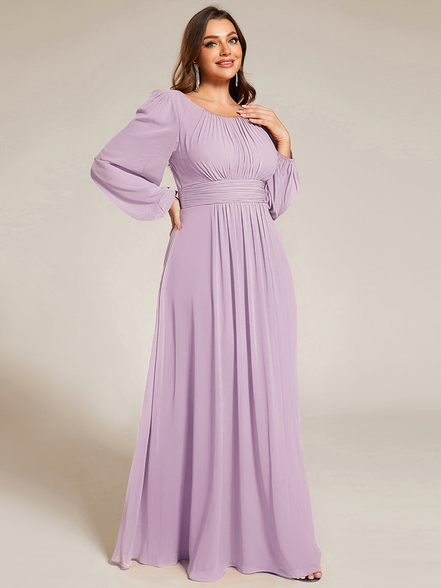 ever CELESTE|Chiffon Long Sleeve A-Line Round Neckline Formal Dress