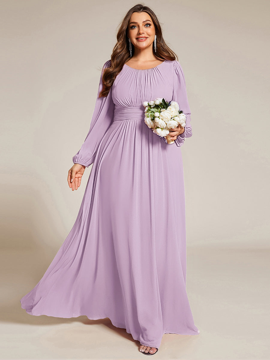 ever CELESTE|Chiffon Long Sleeve A-Line Round Neckline Formal Dress