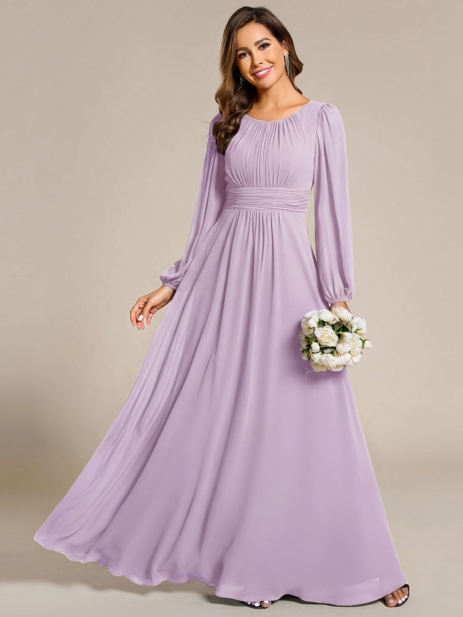 ever CELESTE|Chiffon Long Sleeve A-Line Round Neckline Formal Dress
