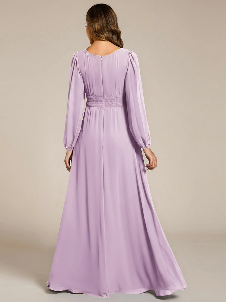 ever CELESTE|Chiffon Long Sleeve A-Line Round Neckline Formal Dress