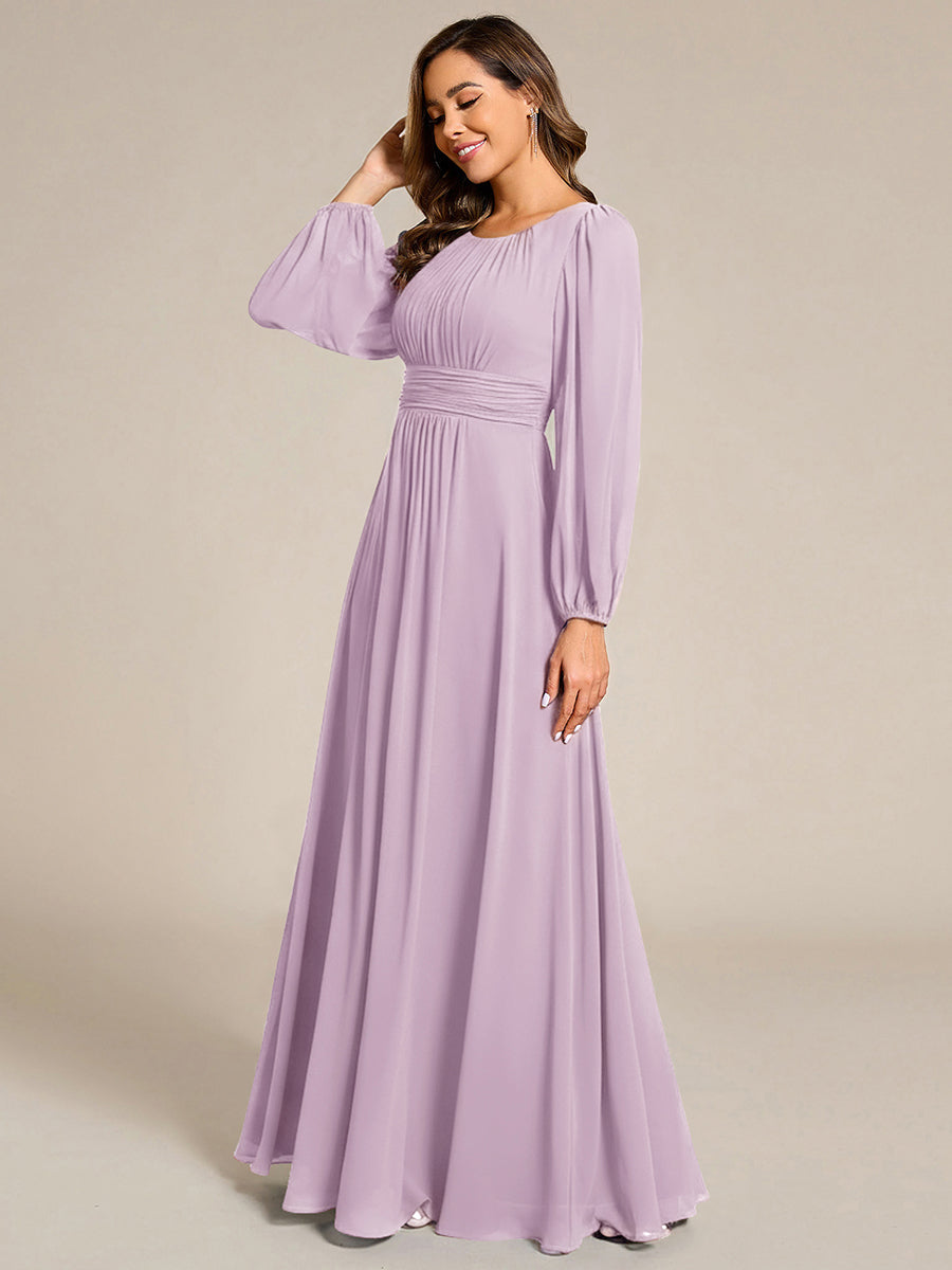 ever CELESTE|Chiffon Long Sleeve A-Line Round Neckline Formal Dress