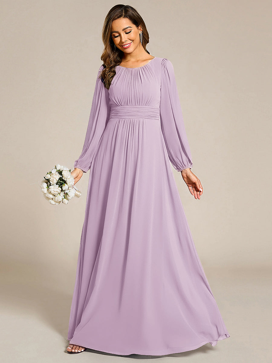 ever CELESTE|Chiffon Long Sleeve A-Line Round Neckline Formal Dress