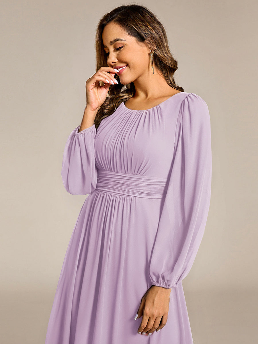 ever CELESTE|Chiffon Long Sleeve A-Line Round Neckline Formal Dress