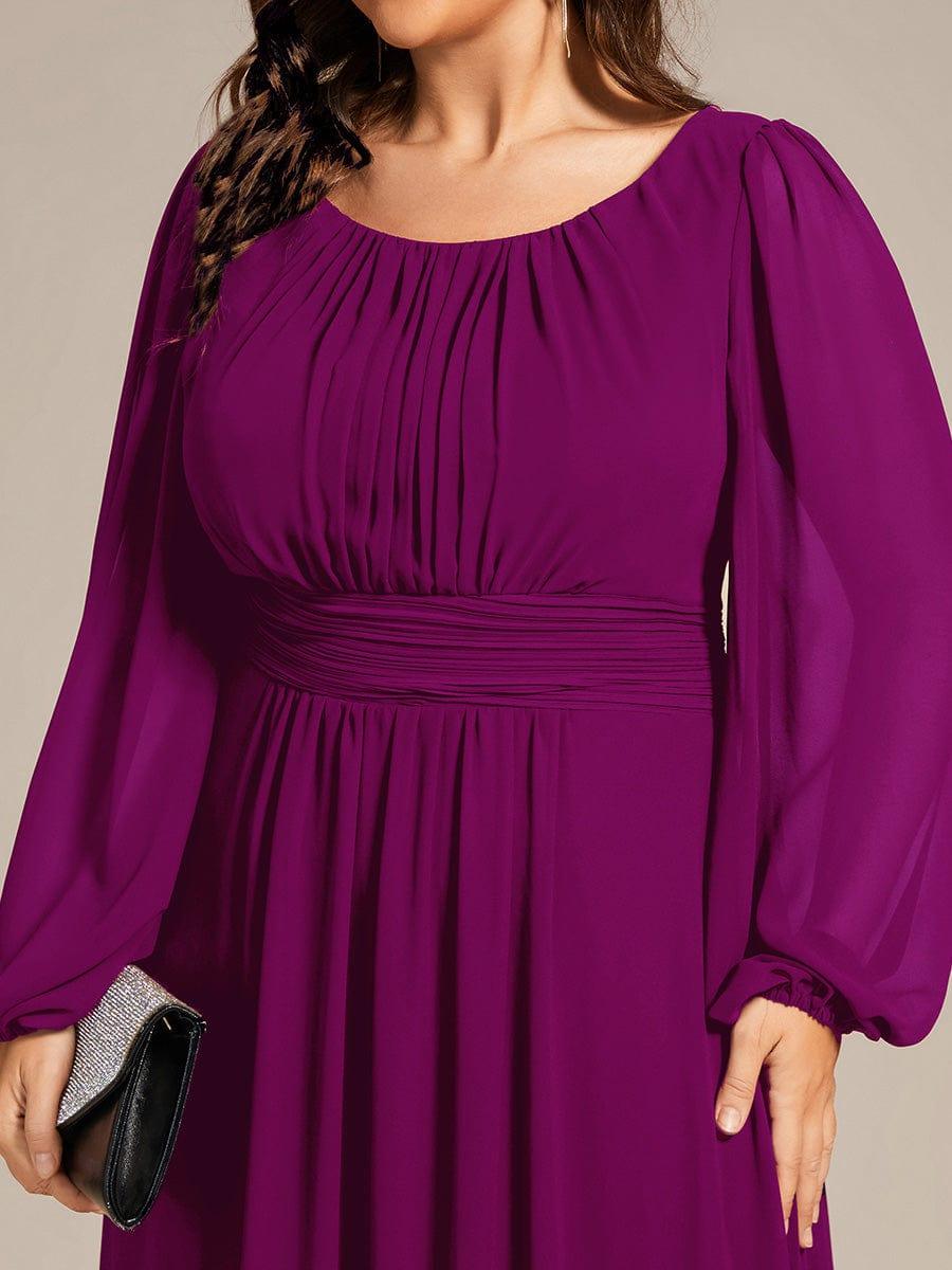 ever CELESTE|Long Sleeve Chiffon A-Line Empire Waist Formal Dress