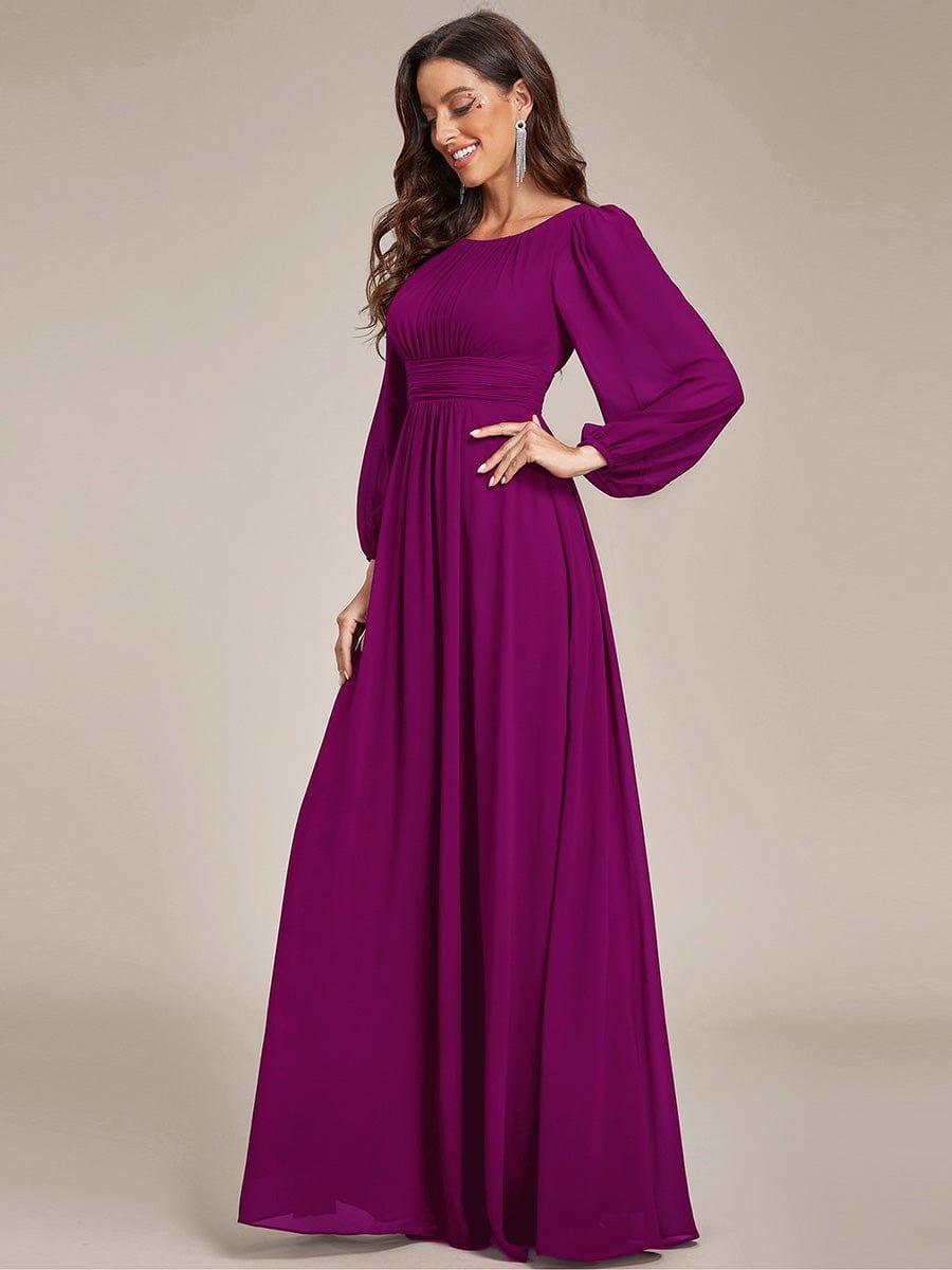 ever CELESTE|Long Sleeve Chiffon A-Line Empire Waist Formal Dress