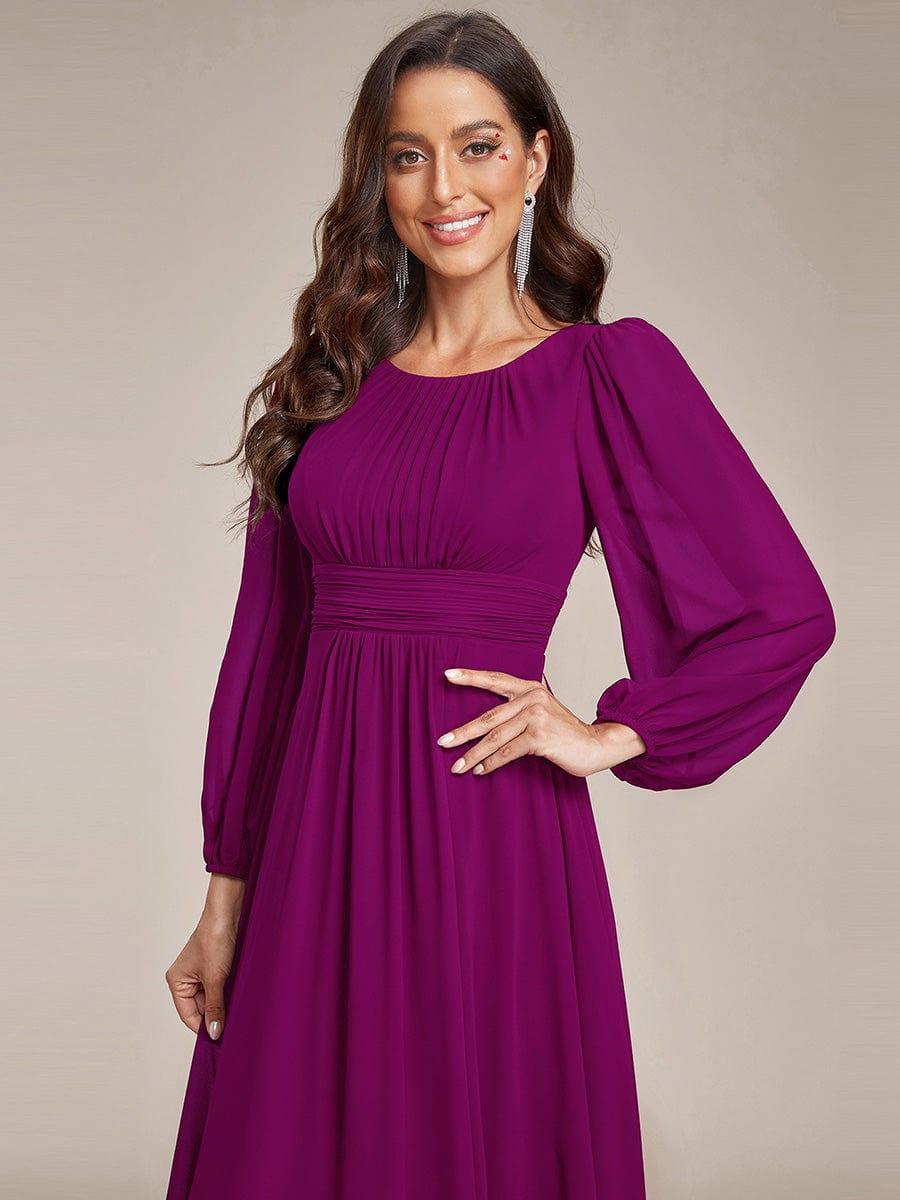 ever CELESTE|Long Sleeve Chiffon A-Line Empire Waist Formal Dress