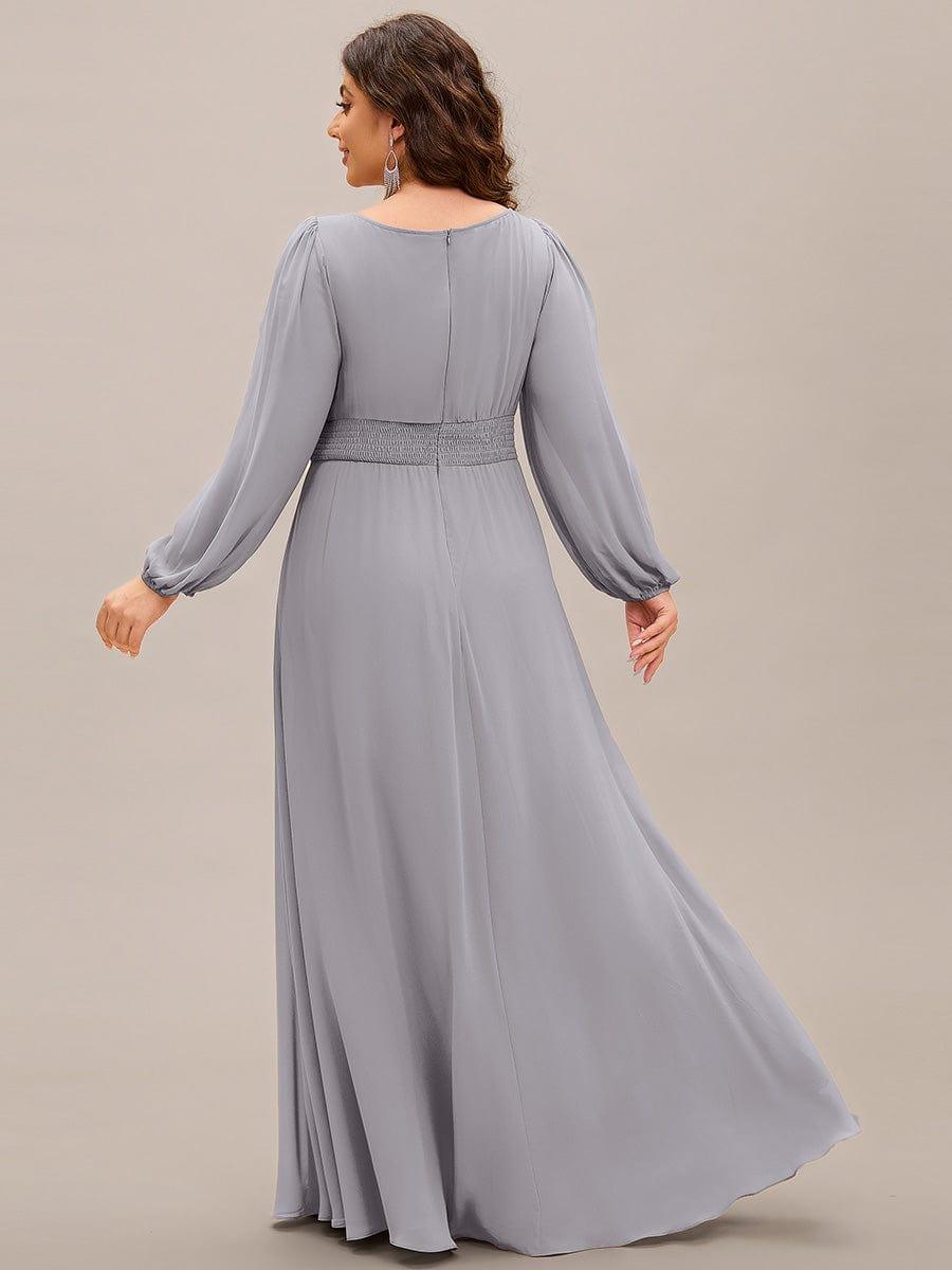 ever CELESTE|Long Sleeve Chiffon A-Line Empire Waist Formal Dress