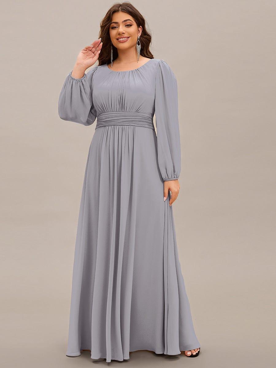 ever CELESTE|Long Sleeve Chiffon A-Line Empire Waist Formal Dress