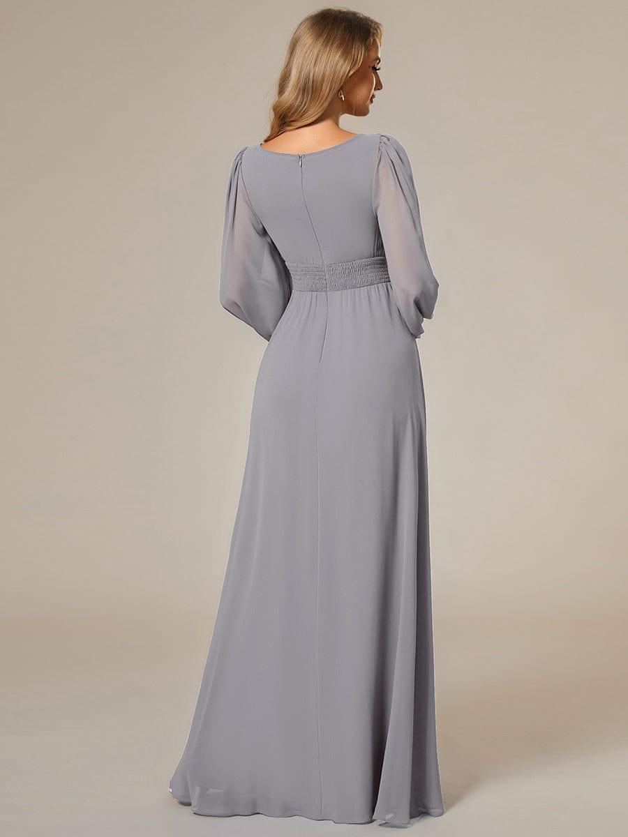 ever CELESTE|Long Sleeve Chiffon A-Line Empire Waist Formal Dress