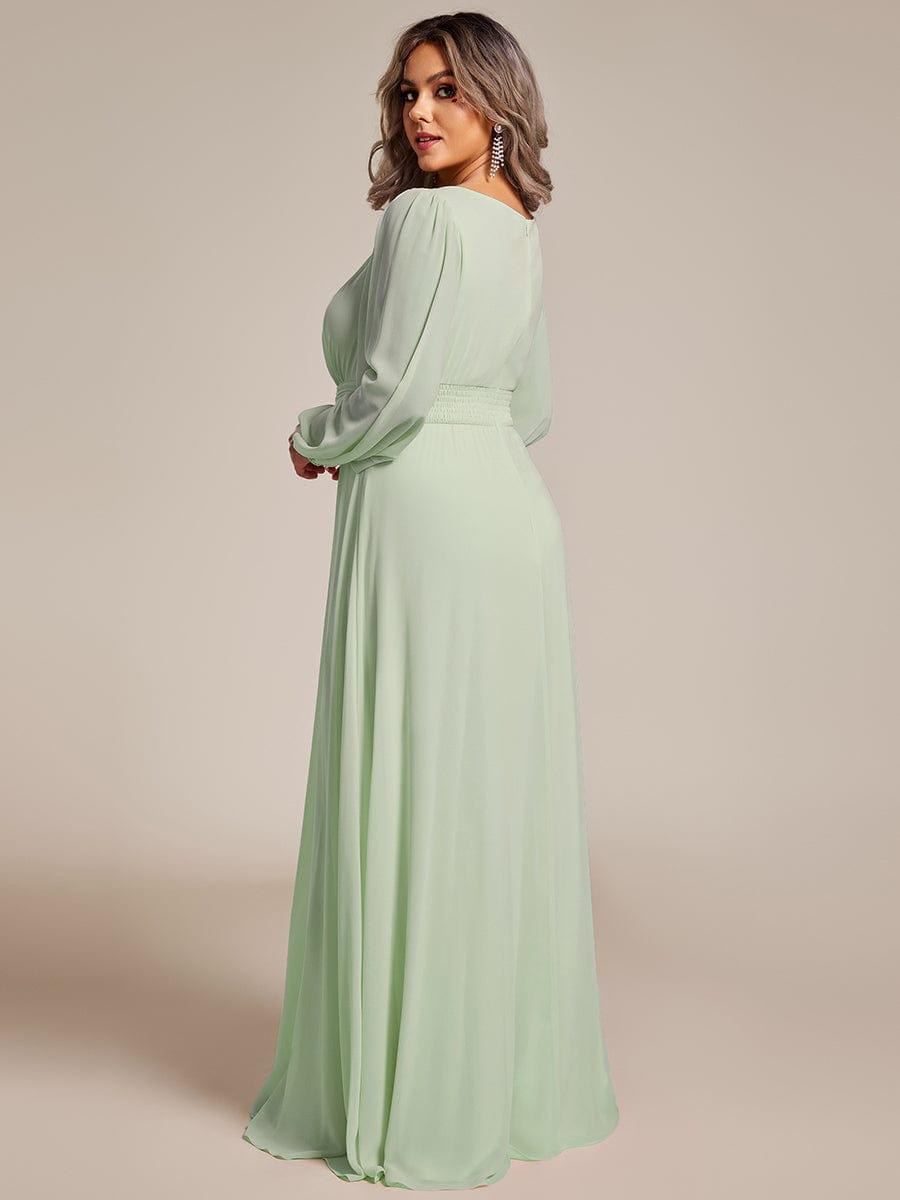 ever CELESTE|Long Sleeve Chiffon A-Line Empire Waist Formal Dress