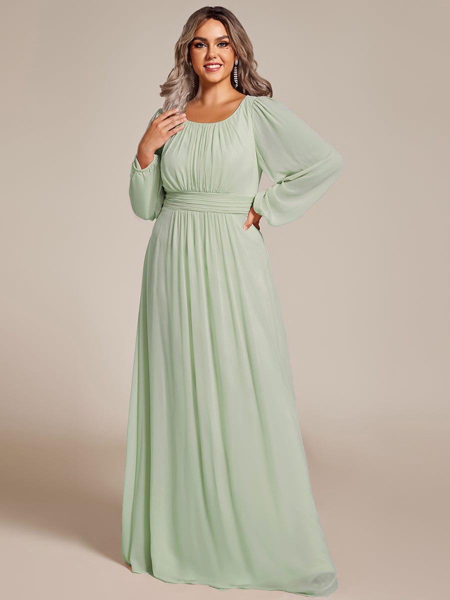 ever CELESTE|Long Sleeve Chiffon A-Line Empire Waist Formal Dress