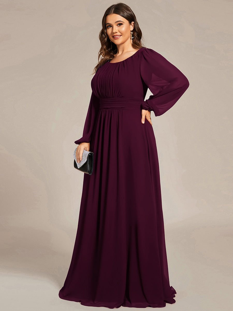 ever CELESTE|Chiffon Long Sleeve A-Line Round Neckline Formal Dress