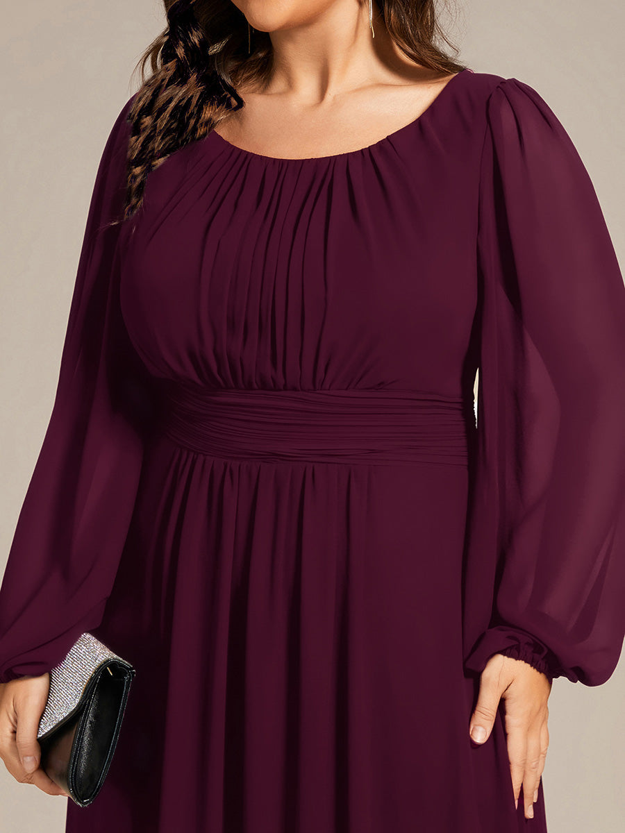 ever CELESTE|Chiffon Long Sleeve A-Line Round Neckline Formal Dress