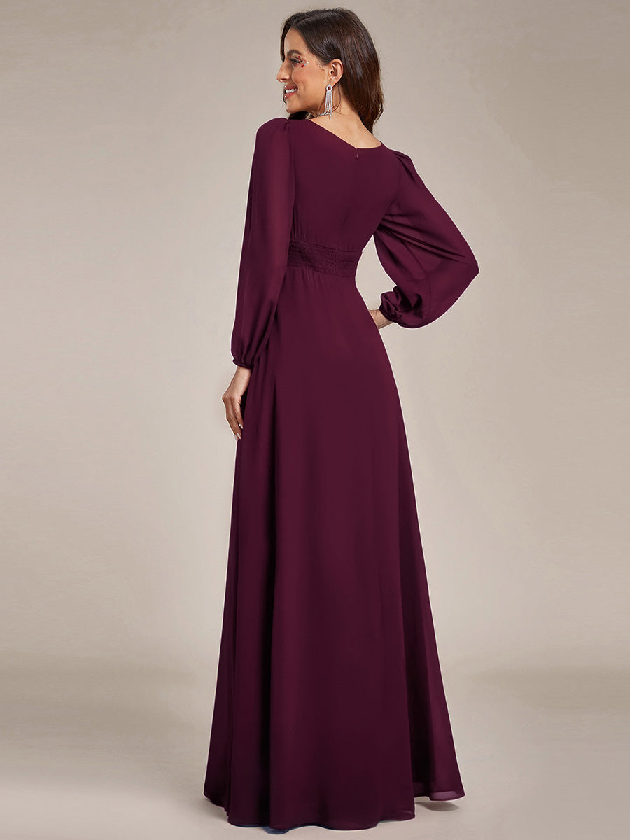 ever CELESTE|Chiffon Long Sleeve A-Line Round Neckline Formal Dress