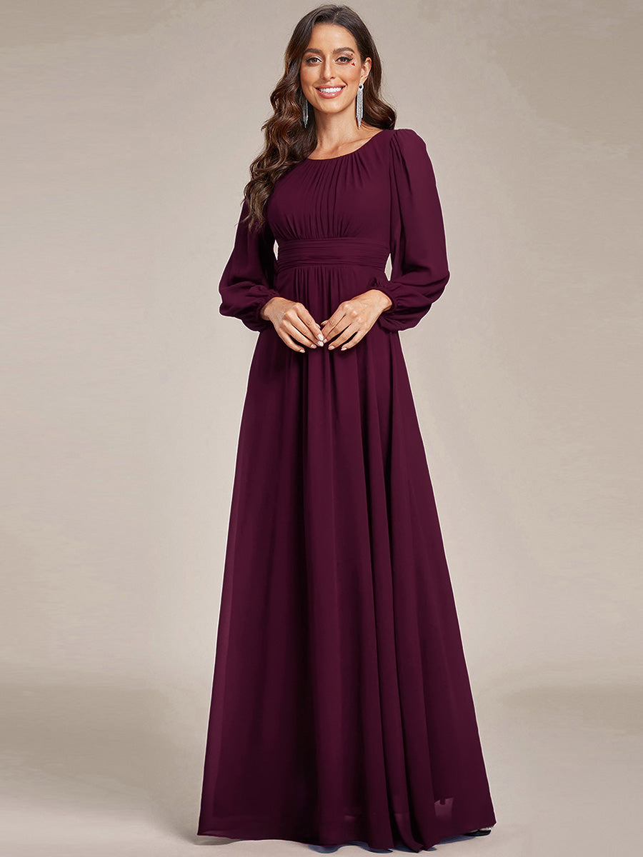 ever CELESTE|Chiffon Long Sleeve A-Line Round Neckline Formal Dress