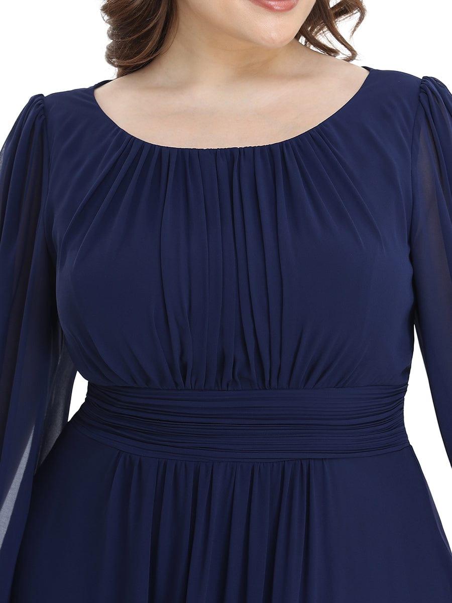 ever CELESTE|Long Sleeve Chiffon A-Line Empire Waist Formal Dress