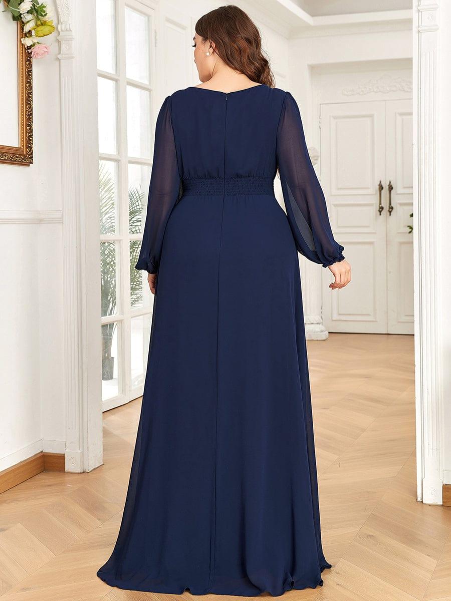 ever CELESTE|Long Sleeve Chiffon A-Line Empire Waist Formal Dress