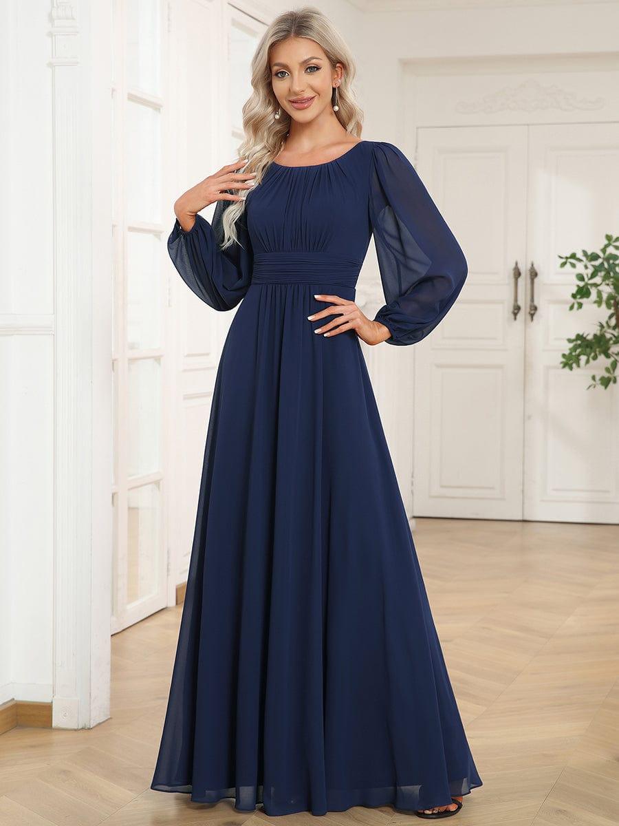 ever CELESTE|Long Sleeve Chiffon A-Line Empire Waist Formal Dress