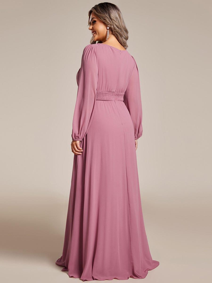 ever CELESTE|Long Sleeve Chiffon A-Line Empire Waist Formal Dress