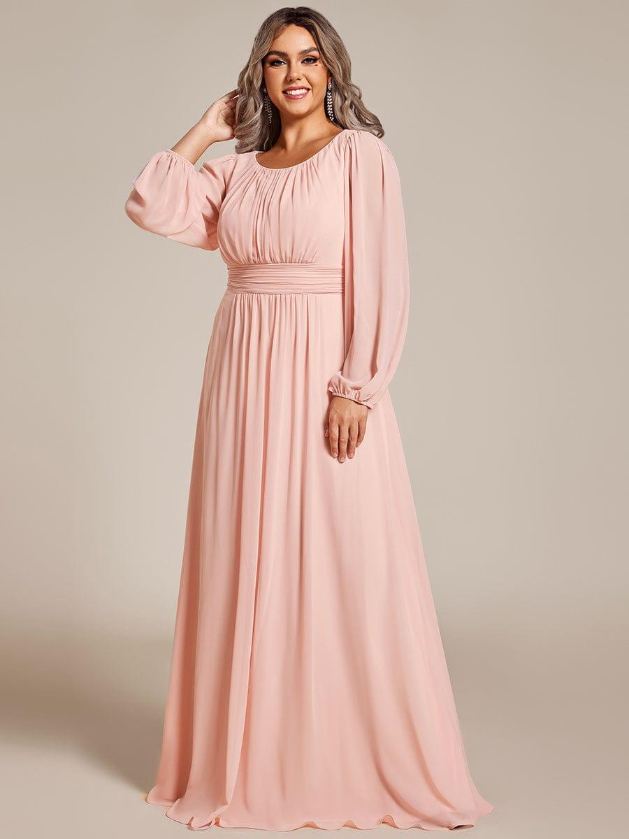 ever CELESTE|Long Sleeve Chiffon A-Line Empire Waist Formal Dress