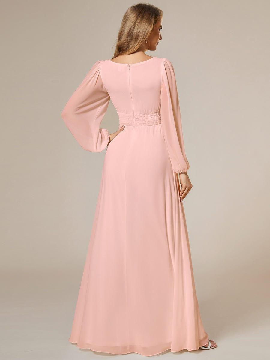 ever CELESTE|Long Sleeve Chiffon A-Line Empire Waist Formal Dress